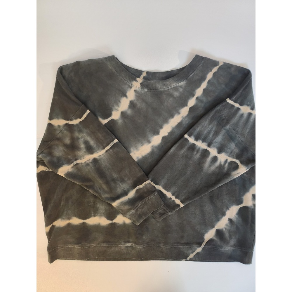 J. Jill Tie Dye Sweatshirt Gray Cream 100% Cotton Crewneck Pullover 2X